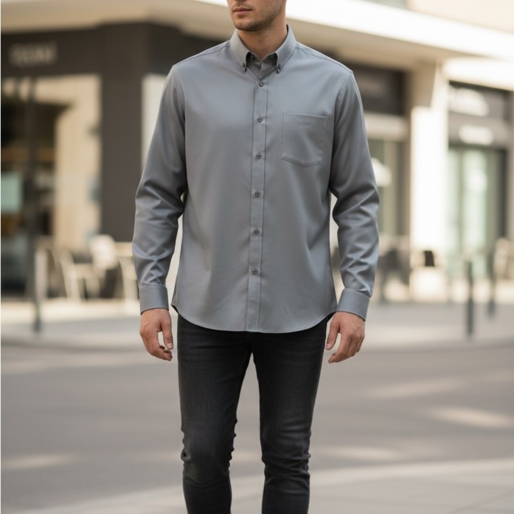 Joseph Abboud Men's Classic Gray Button-Down Shirt